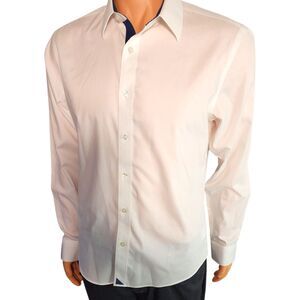 Untuckit Shirt Men's Medium White Wrinkle Free WF Las Cases Cotton Button Dress